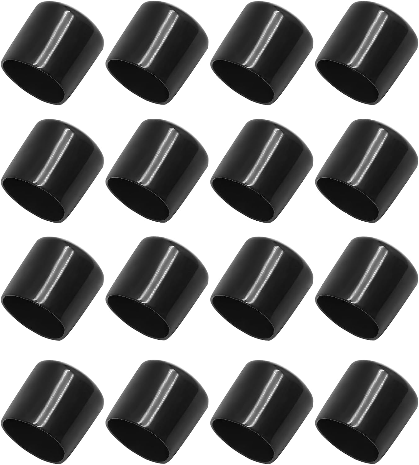 Bonsicoky 12Pcs Round Rubber End Caps 5/8" (16mm) ID, Black