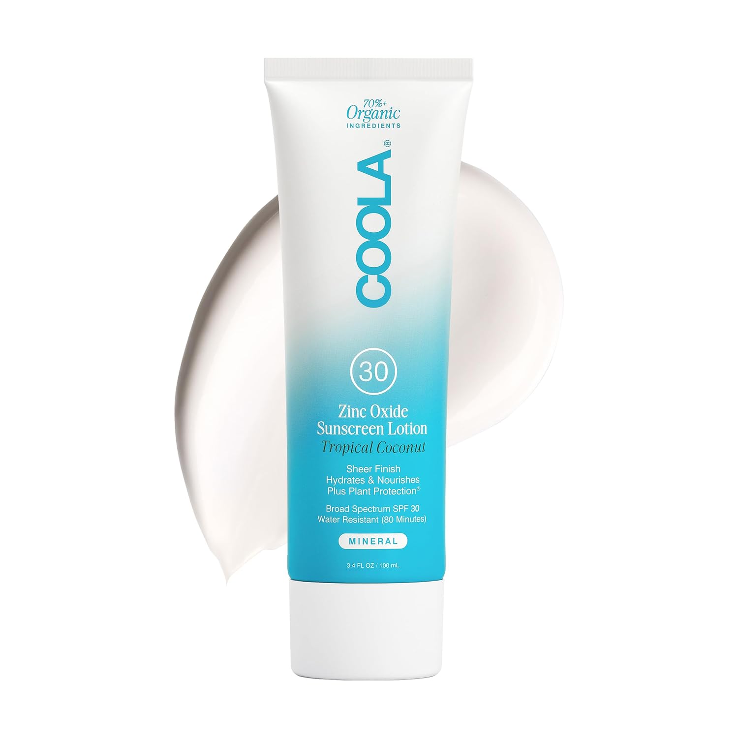 COOLA Organic Mineral Sunscreen & Sunblock Body Lotion, Skin Care for Daily Protection, Broad Spectrum SPF 30, Tropical Coconut