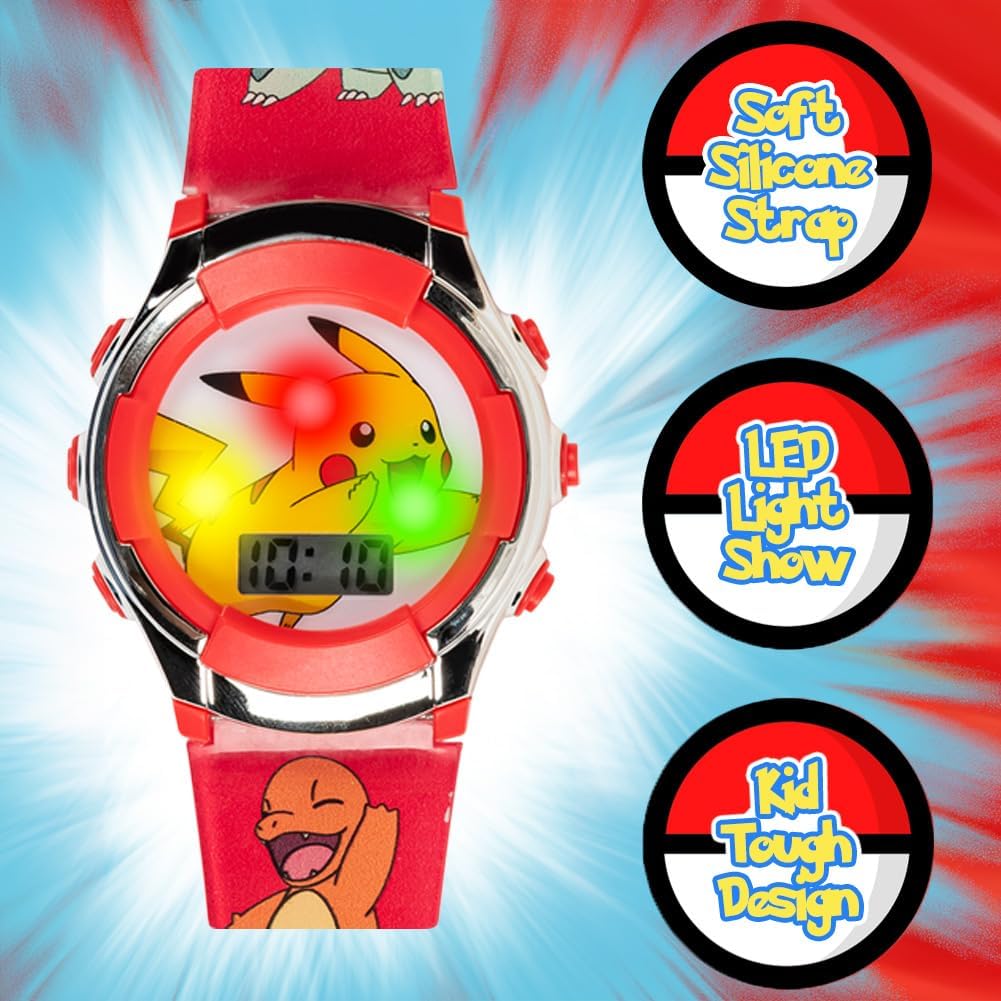 Accutime Kids Pokemon Digital LCD Quartz Watch for Boys, Girls, and Adults All Ages