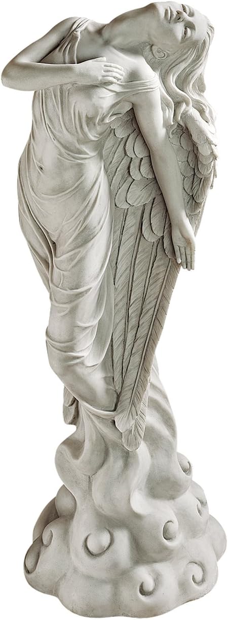 Design Toscano Remembrance and Redemption Angel Religious Indoor/Outdoor Garden Statue, From Base to Top of the Wings Nearly 3 feet tall! Tall, Cast Stone Resin, Antique Stone Finish