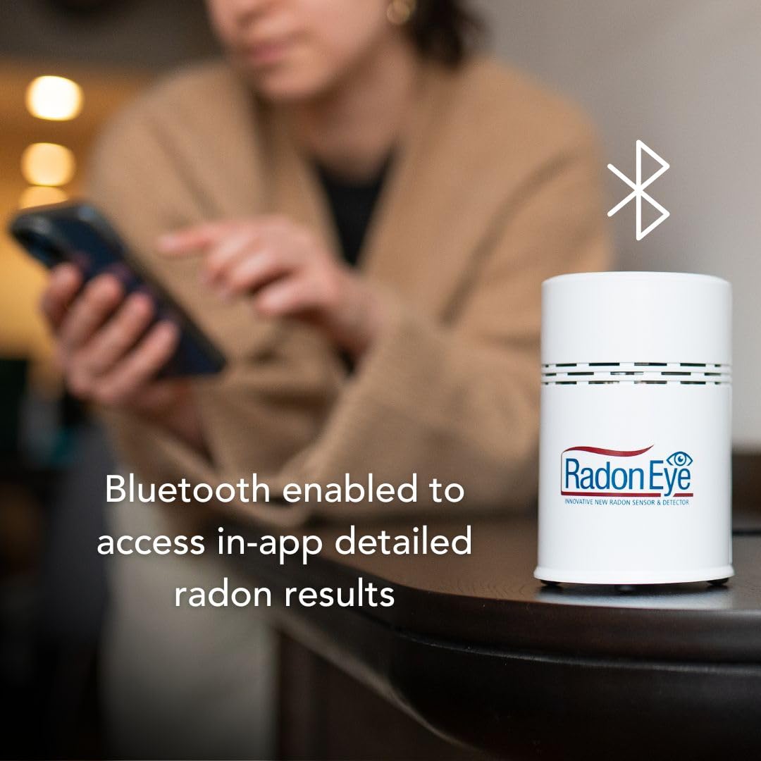 Ecosense Continuous Home Radon Detector, OLED Display, Bluetooth, RD200 | 95% Accuracy in 10 Hours, Results Updated Every 10 Minutes