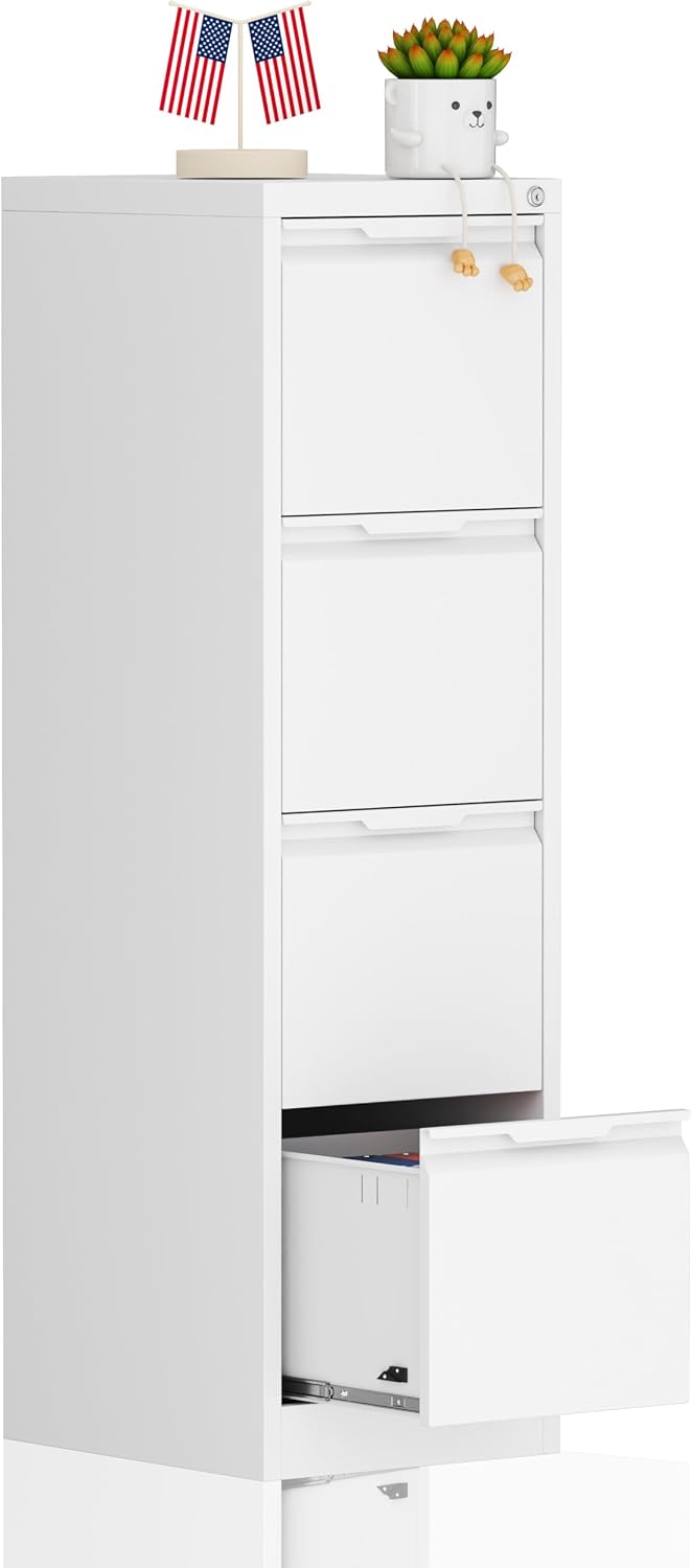 3 Drawer File Cabinet with Lock,Filing Cabinets for Home Office,Metal Small File Cabinet for Letters/Legal/A4 Size, Assembly Required,Black 3 Drawer-15 W