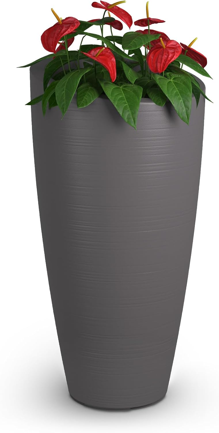 Mayne Modesto 20in Round Modern Planter, Neptune Blue | All season, Indoor/Outdoor, Double-wall design, Fade resistant, 15-year warranty