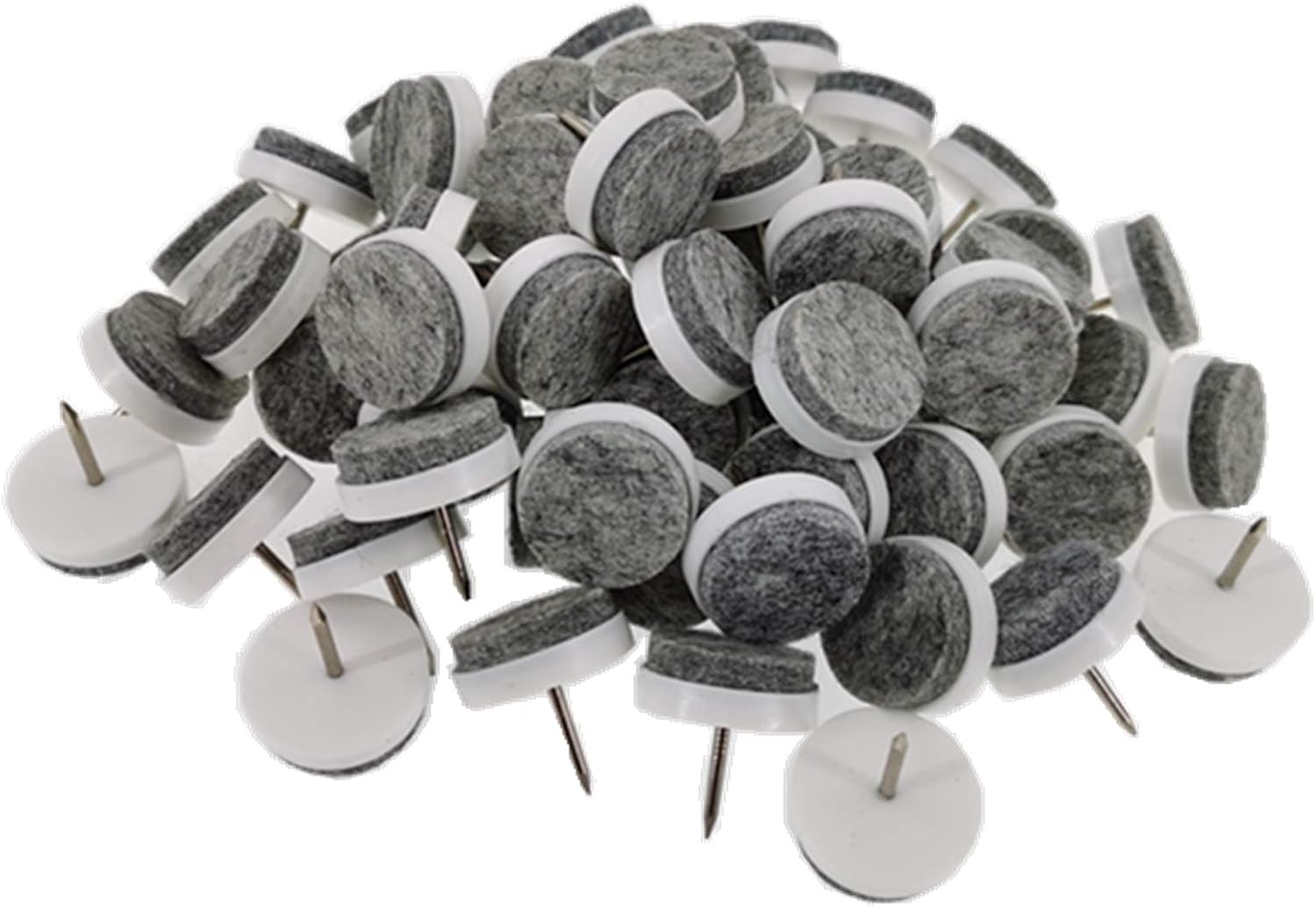 40pcs Furniture Felt Pad Heavy Duty Nail-on Chiar Slider Glide Pad Floor Protector for Wooden Furniture Chair Tables Leg Feet(Φ20mm or 0.8";Black)