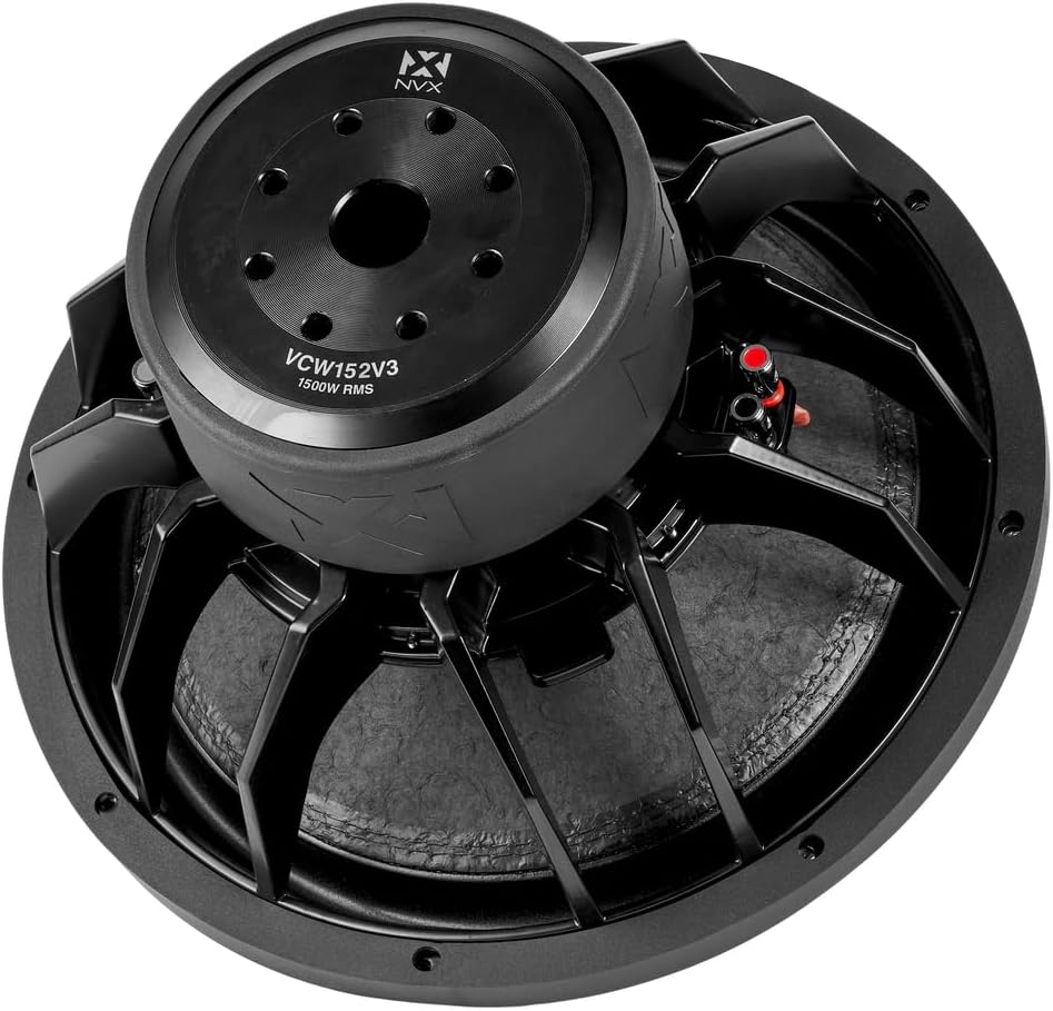 NVX VCW152v3 15" 3000 Watt Max (1500W RMS) Dual 2-Ohm VC-Series Car Subwoofer (VCW152 Version 3) | 3000 Watt Max (1500W RMS) Car Subwoofer