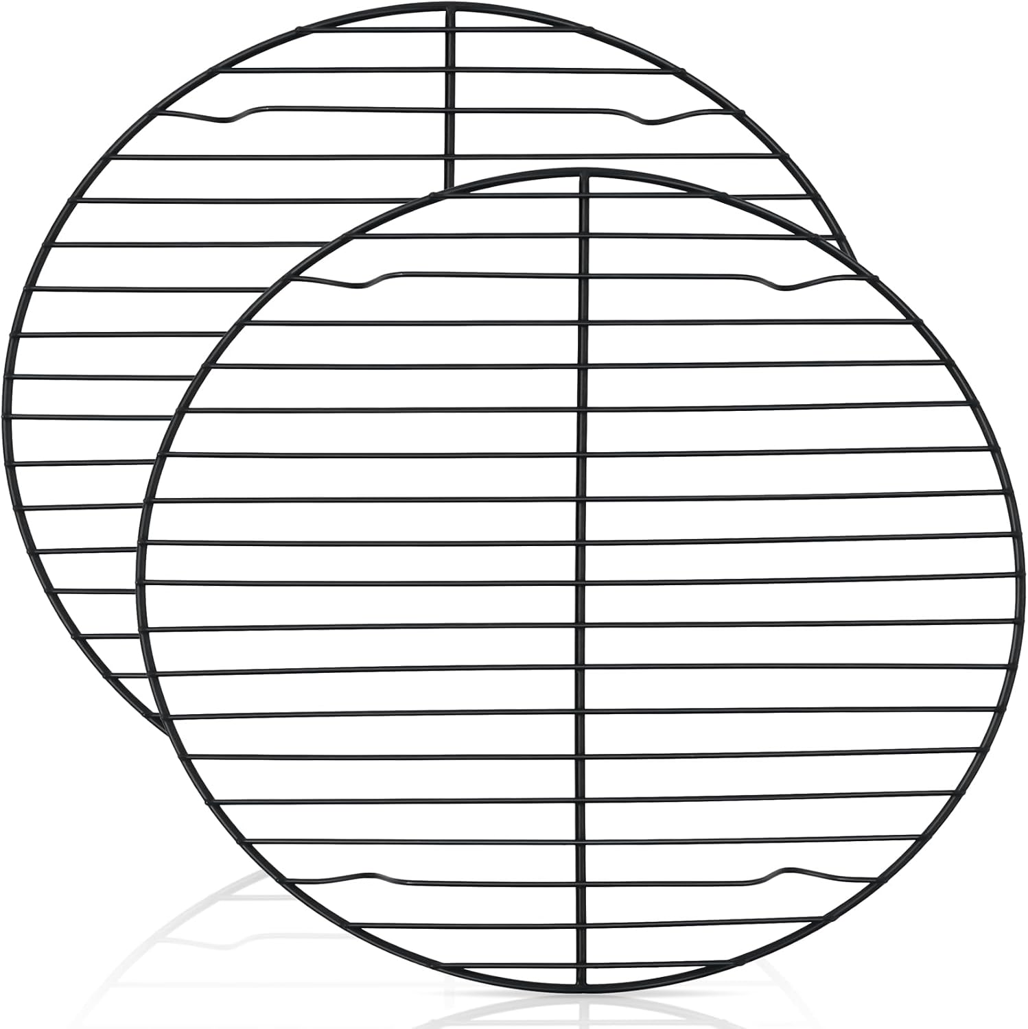 P&P CHEF 9 Inch Cooking Rack Round for Steaming Cooling, Silver, 2 Pack
