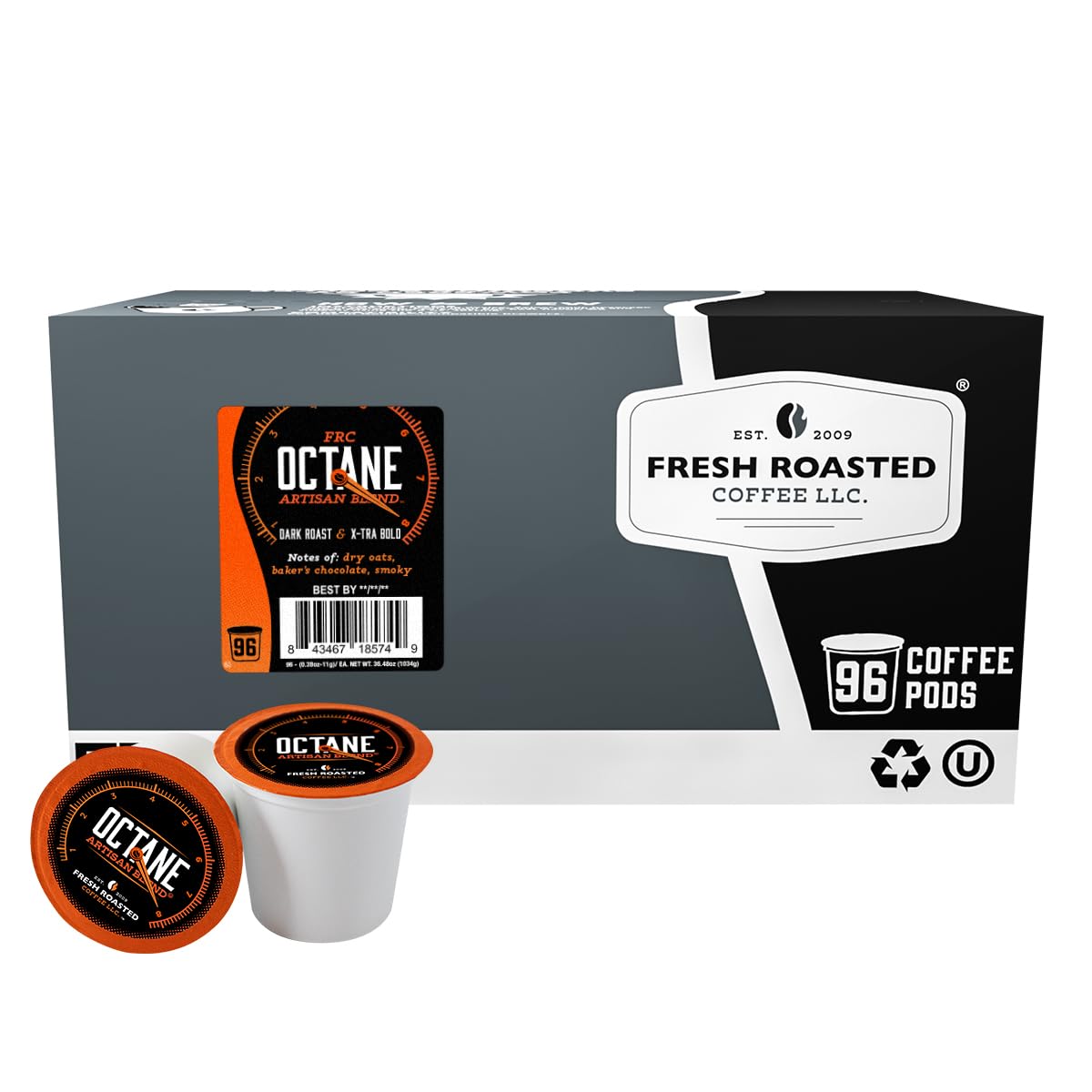 Fresh Roasted Coffee, Organic Colombian K-Cup Pods for Keurig Brewers, Medium Roast, USDA Organic, Kosher, 24 Count (Pack of 3)