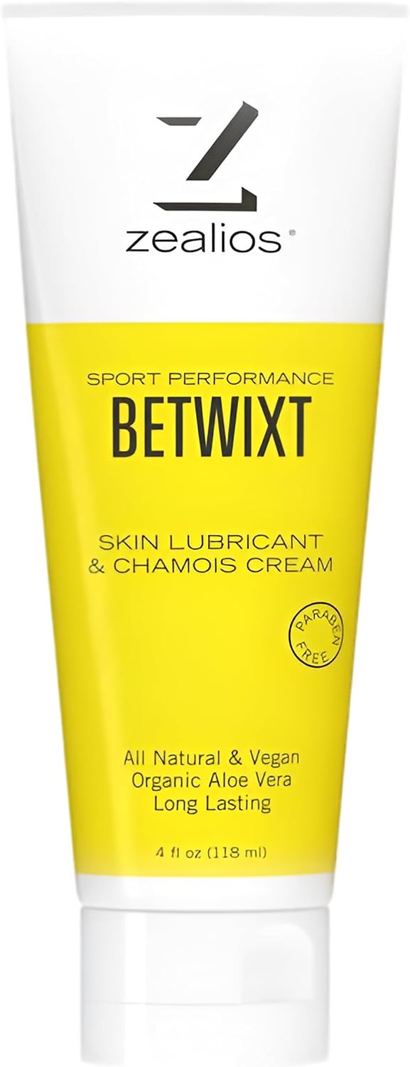 Zealios Betwixt Anti Chafing Cream 4oz – Long-Lasting Friction Defense for Triathletes, Cyclists & Runners – Chamois Cream for Inner Thighs