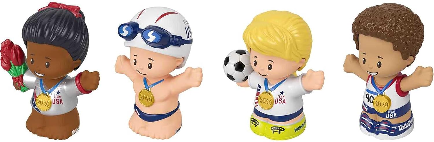 Little People Collector Team USA Classic Sports Special Edition Set for Adults & Fans, 4 Athlete Figures in Display Package