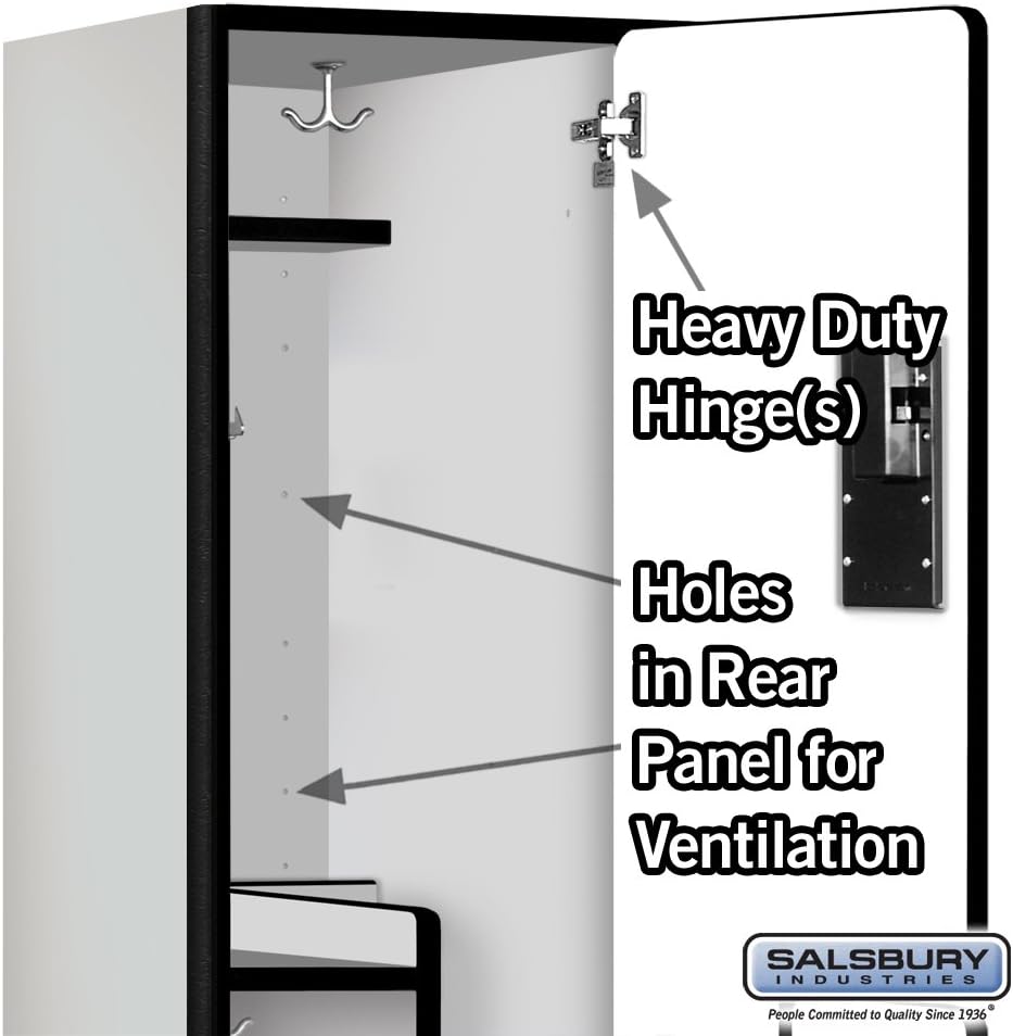 Salsbury Industries 2-Tier S-Style Extra Wide Designer Wood Locker with One Wide Storage Unit, 6-Feet High by 18-Inch Deep, Mahogany