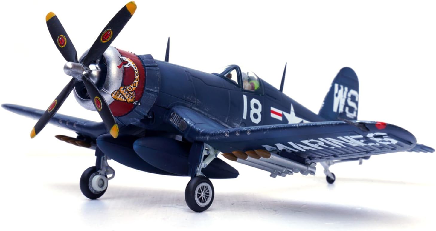 Alloy WWII USMC F4U Corsair Fighter VMF-323 Death Rattlers White 18 Model 1:72 Toy Simulation Science Exhibition Model