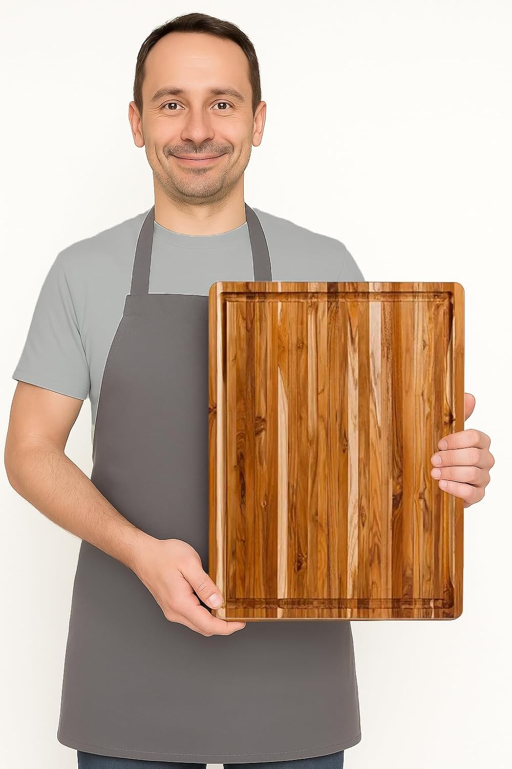 Teakhaus Carving Board with Juice Groove - Large (L) Teak Wood Cutting Board 20”L x 15”W x 1.5” Thick - Sustainably Harvested & FSC Certified - Knife Friendly with Beeswax Oil Finish