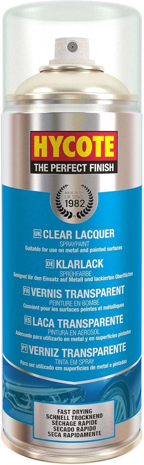 Hycote Black Spray Paint, Satin Black, 13.5 Oz - Fast Drying, UV & Weather Resistant, Acrylic Formula for Superior Protection – For Automotive & DIY Use, 400ml