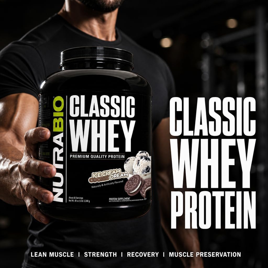 NutraBio Classic Whey Protein Powder- 25G of Protein Per Scoop - No Fillers, Artificial Colors, Preservatives - Chocolate Milkshake, 2 Pounds