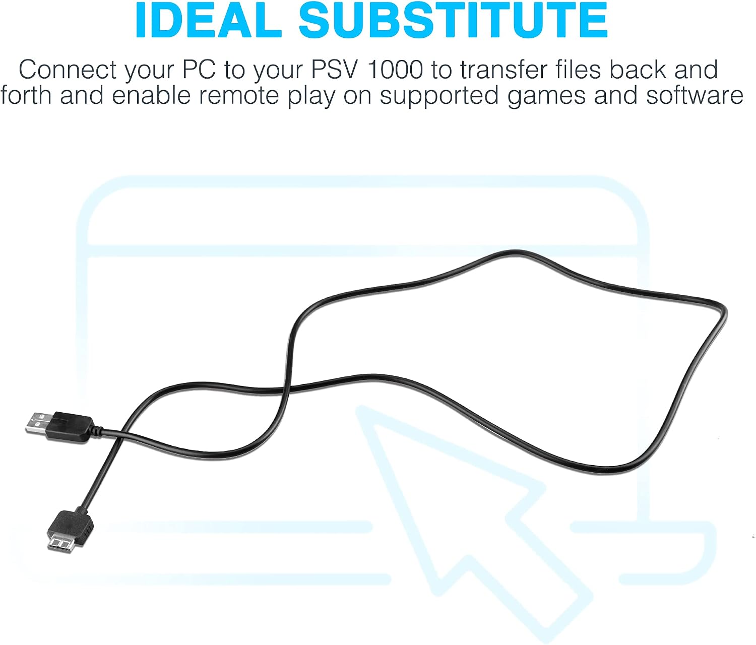 3.9ft PS Vita Charger Cable, 2 in 1 USB Data & Power Charger Cord Replacement for PlayStation Vita 1000 (Only Compatible with PSV 1000)