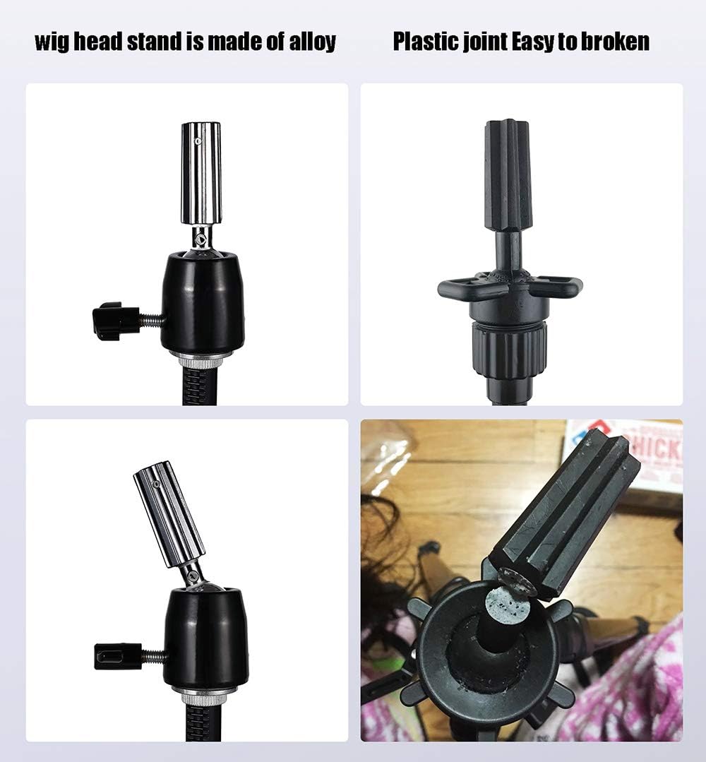 Wig Stand Tripod with Non-Slip Base Adjustable Mannequin Head Stand with Hook Heavy Duty Manikin Head Tripod | Hook Heavy Duty Manikin Head Tripod