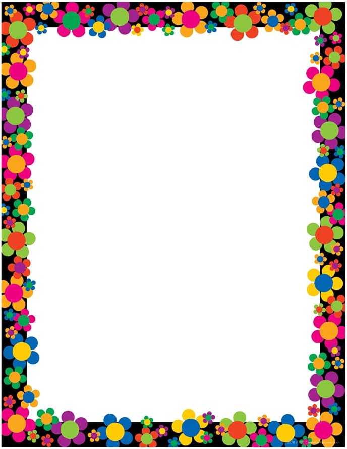 BARKER CREEK Designer Computer Paper, Neon Flower Power, 8.5” x 11”, Decorative Printer Paper, Stationery, 50 Sheets per Pkg, Home