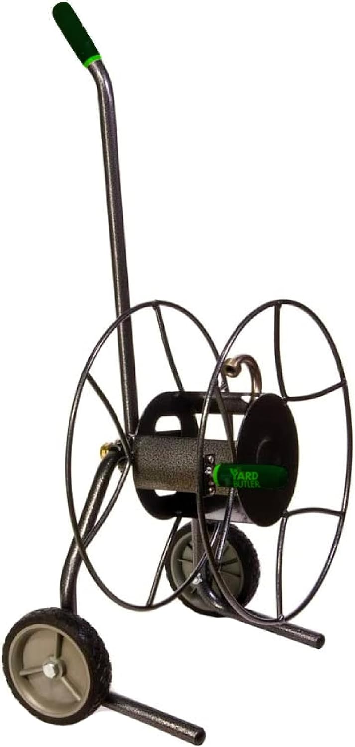 Yard Butler Hose Cart, Metal Hose Caddy, 2 Wheels, 200 Feet | Wheeled Metal Hose Cart Caddy, Suitable for Gardens, Lawns, Fields, and Outdoors, Durable Construction