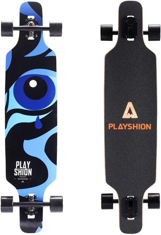 Playshion 39 Inch Drop Through Longboard Skateboard for Beginners