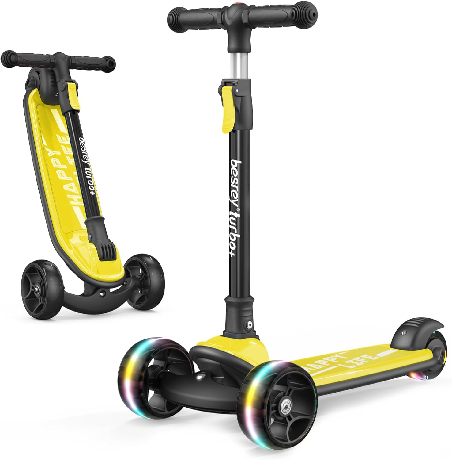 besrey 3 Wheel Scooter for Kids Ages 3-10 with 4 Adjustable Height