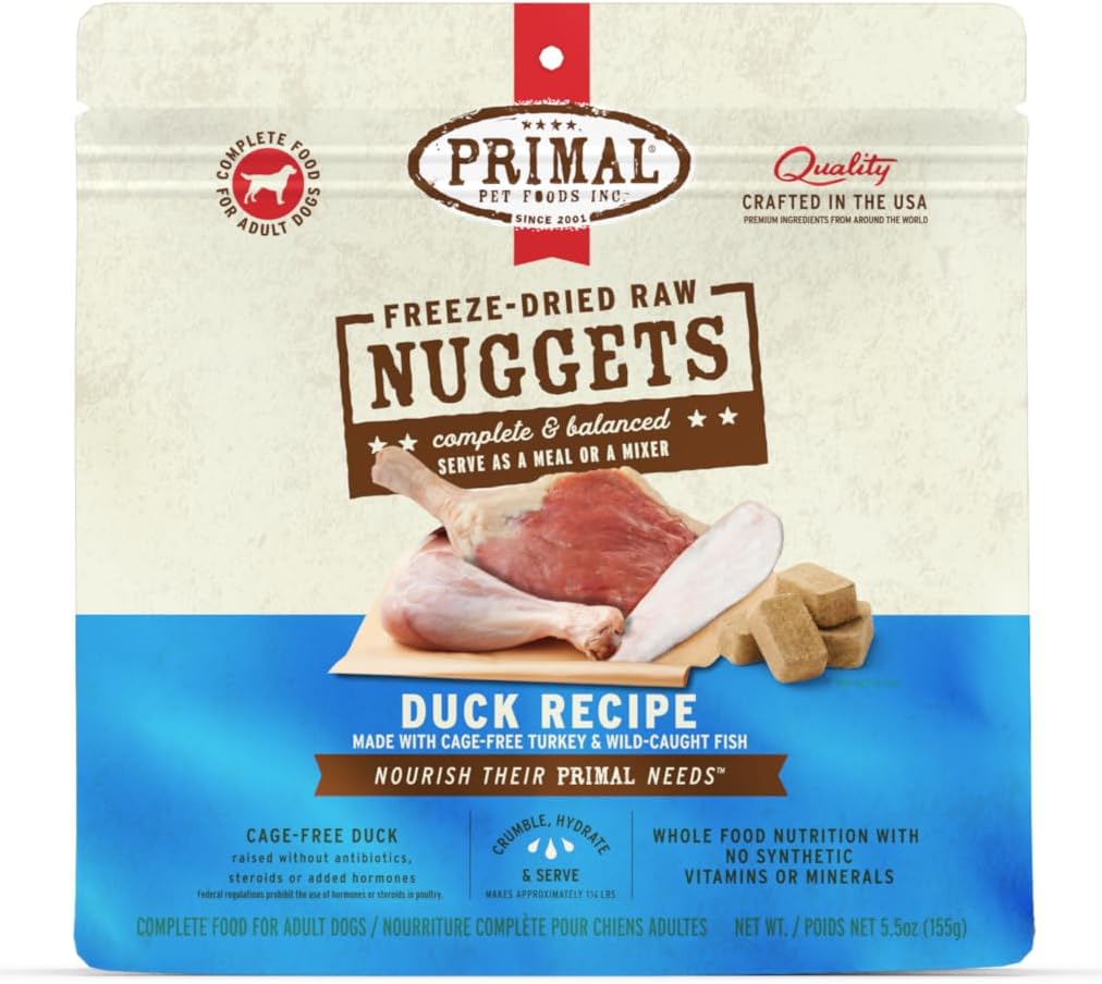 Primal Freeze Dried Raw Dog Food Nuggets, Beef, 14 oz | Complete & Balanced Nutrition, Meal, Topper or Treat, Grain-Free, High Protein, No Synthetic Vitamins & Minerals
