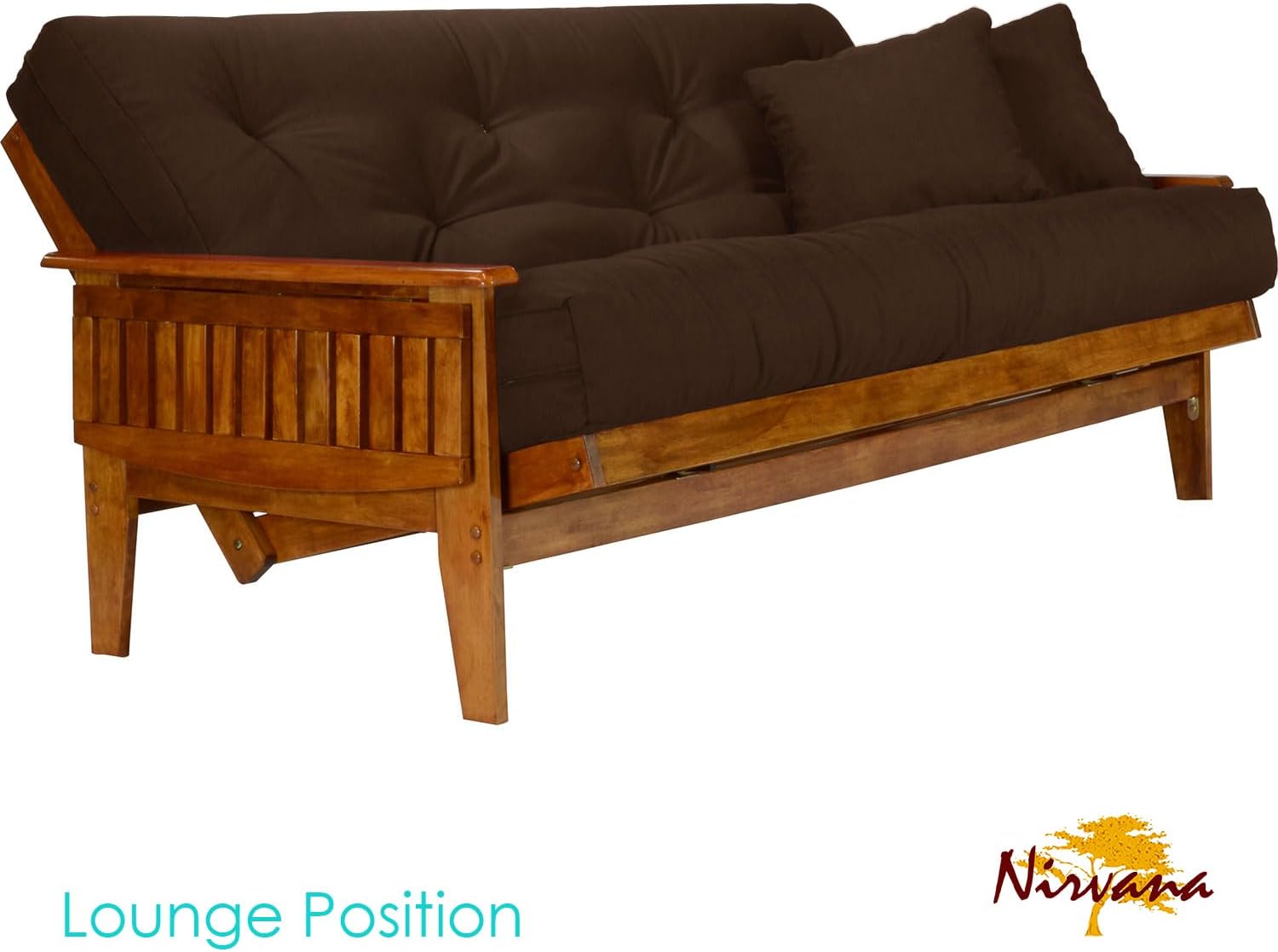 Eastridge Futon Set - Full Size, Frame, 8" Mattress, Twill Black Cover