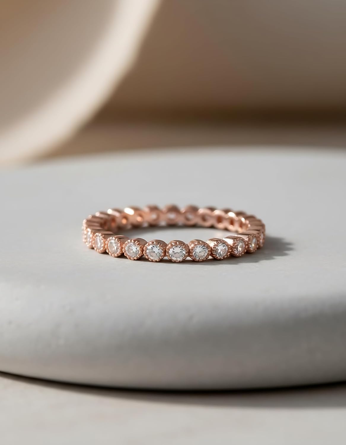 SILVERCLOSEOUT Rhodium Plated Sterling Silver Cz Cubic Zirconia Stackable Womens Eternity Band Promise Ring for Ladies (Size 4-11)