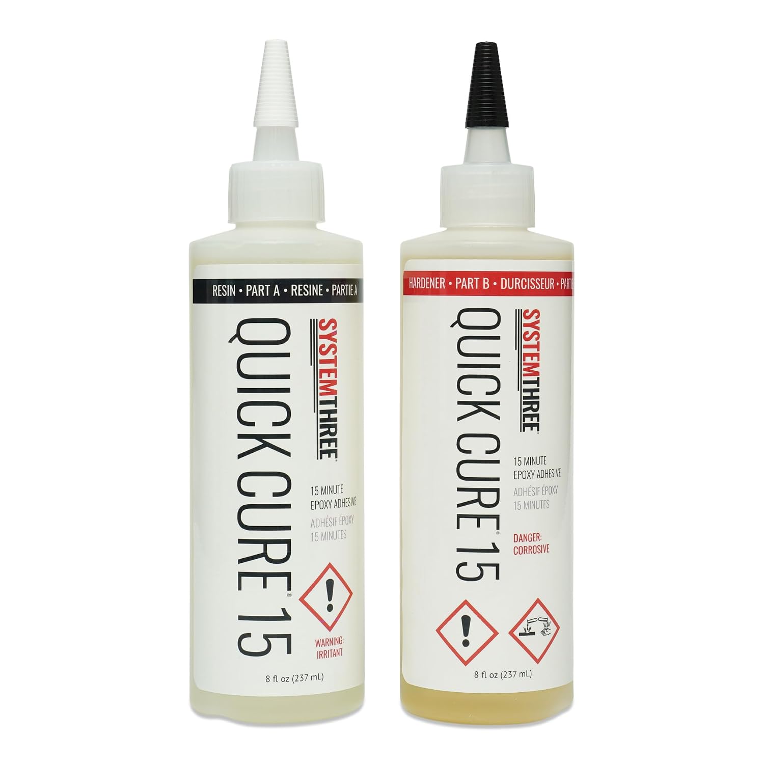 System Three Quick Cure 15 Epoxy Adhesive, 1 Pt Bottle Kit, Amber