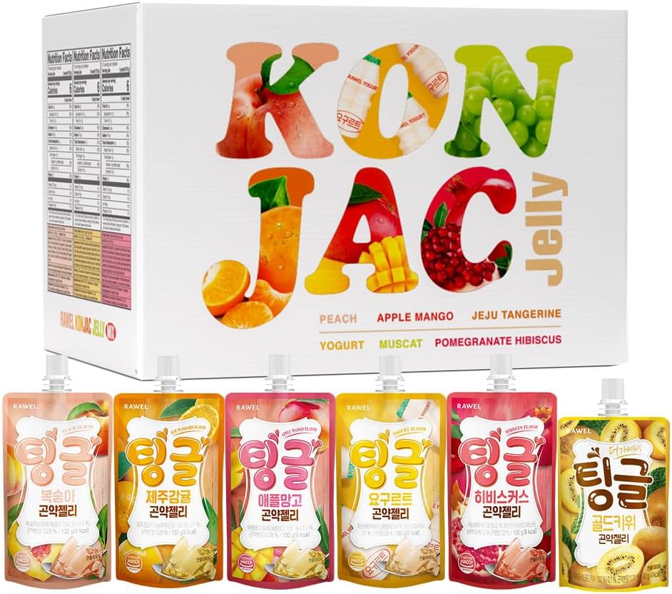 Rawel Thingle Delicious Konjac Jelly Renewed Mix Package / 18packs (Mix) / 6 Calories per Pouch/Sugar Free/Fruit Flavor with Low carb/Drinkable Zero