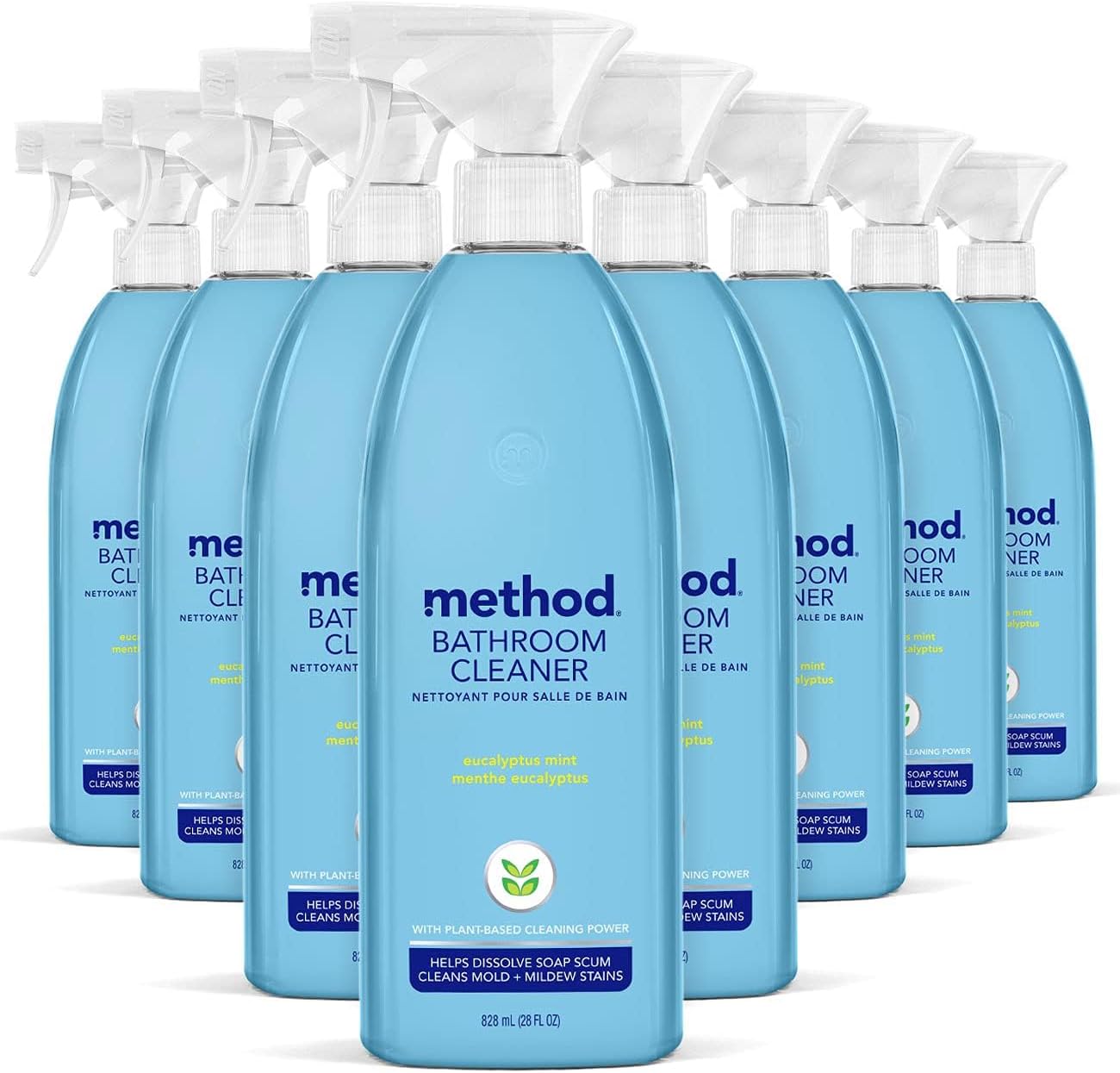 method Bathroom Cleaner, Eucalyptus Mint, 28 fl oz | Removes Mold + Mildew Stains, Helps Dissolve Soap Scum, Fights Grime on Shower, Tiles, Tub, Chrome, and Fixtures