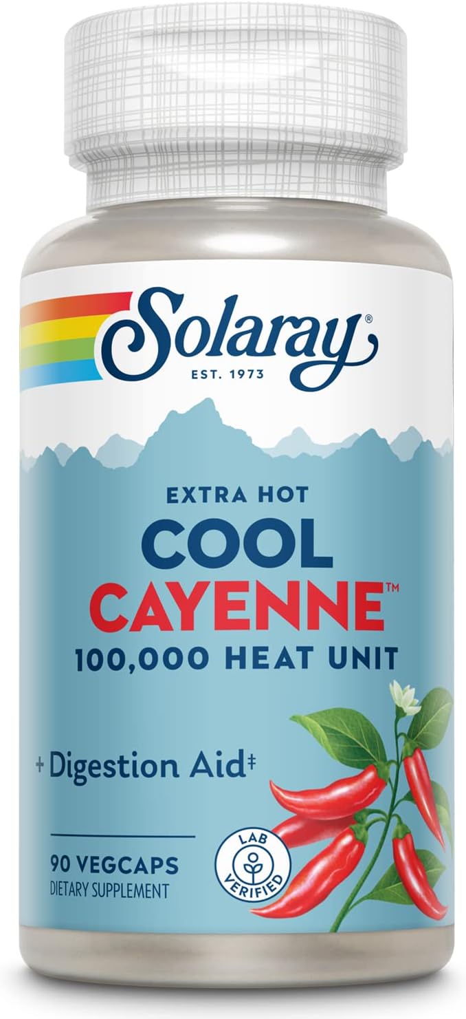 Solaray Extra Hot Cool Cayenne 100,000 Heat Units, 100 VegCaps