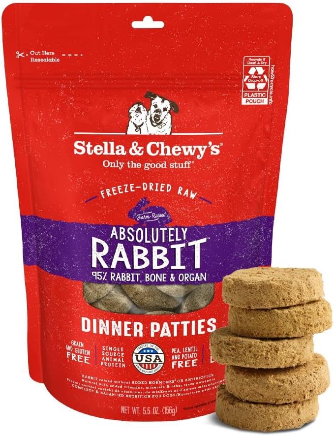 Stella & Chewy’s Freeze Dried Raw Dinner Patties – Grain Free Dog Food, Protein Rich Stella’s Super Beef Recipe – 5.5 oz