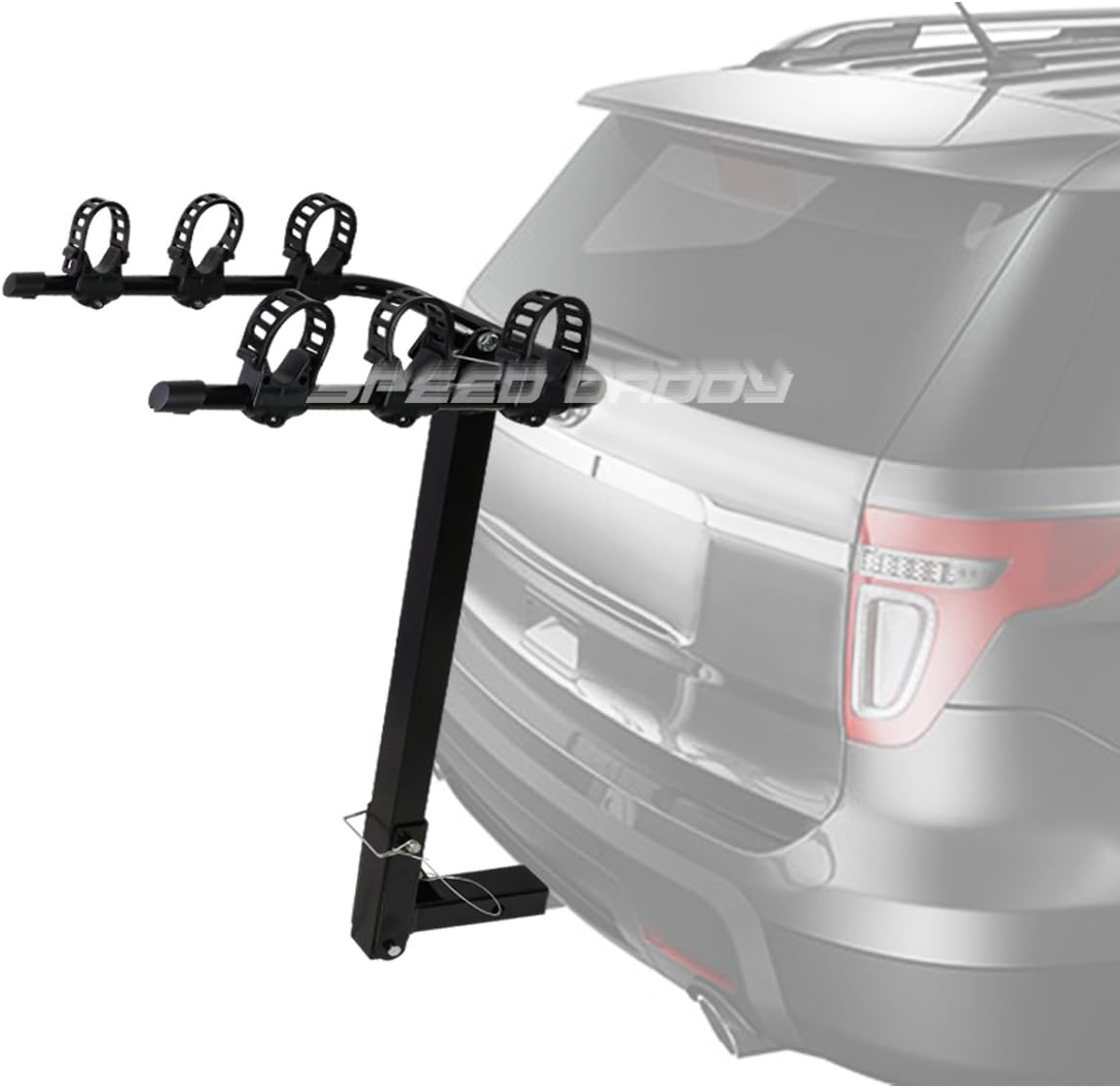 Auto Dynasty 2 Inches Hitch Fold-Up Mount Rear Trailer Bicycle/Bike Rack Carrier Storage (Powdered Coated Black)