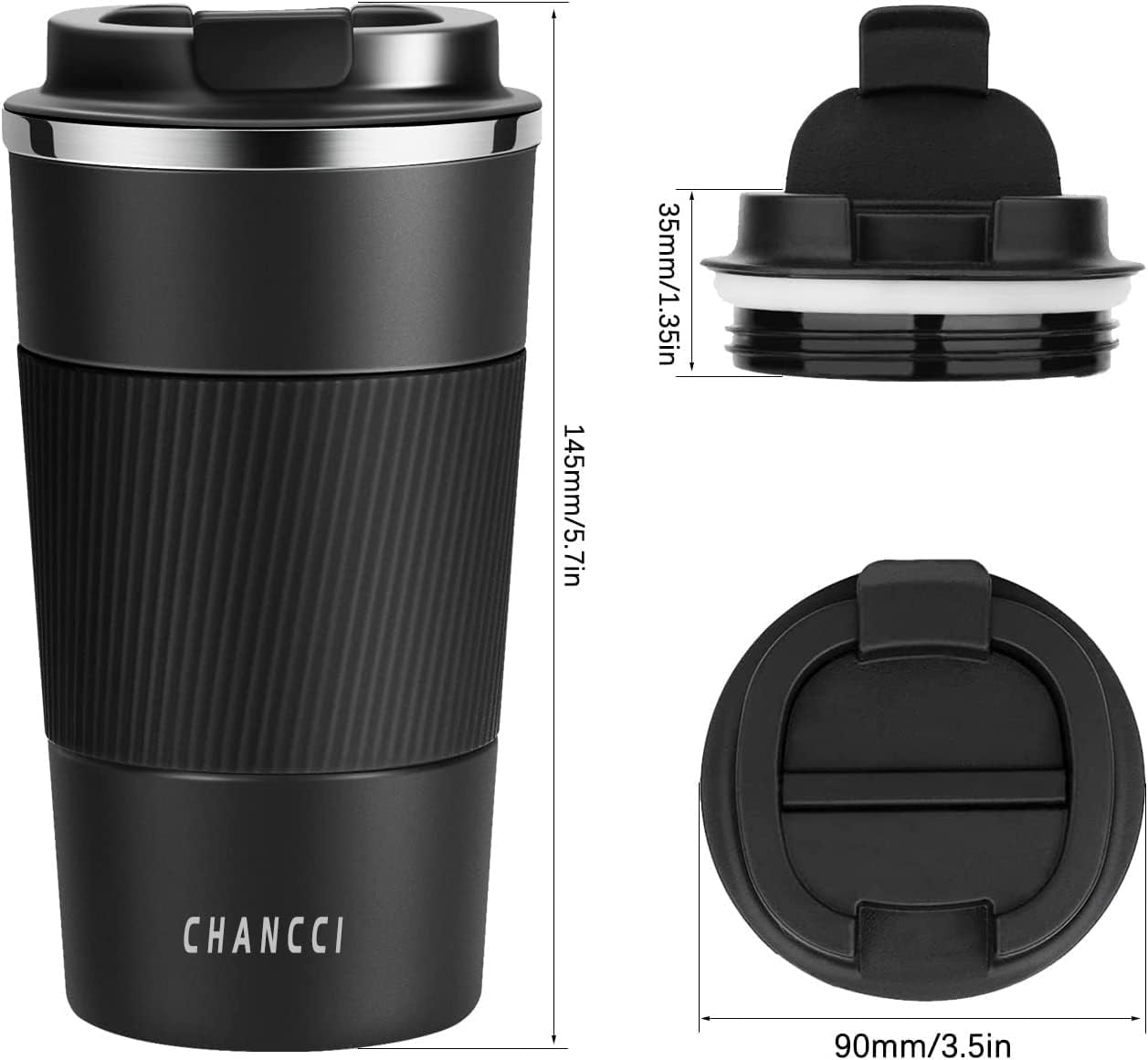 16oz Travel Coffee Mug Spill Proof, Insulated Coffee Mug with Lid, Leakproof Coffee Tumbler, Stainless Steel Vacuum Coffee Cup for Hot/Cold Drinks