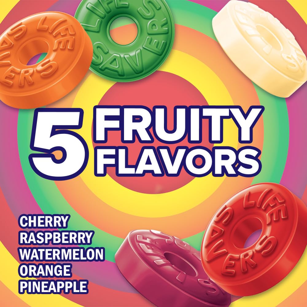 LIFE SAVERS Butter Rum Hard Candy Bulk, 1.14 ounce (20 Single Packs) | Buttery rum hard candy in single packs, easy to share at the desk, on commutes, road trips or in a candy bowl at game night