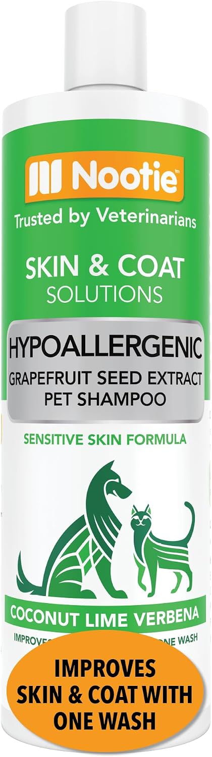 Nootie Cucumber Melon Pet Shampoo for Dogs & Cats, Gentle Oatmeal Formula | 16 oz, dog wash for sensitive skin, helps relieve dry itchy skin for dogs, natural ingredients, cleans & conditions