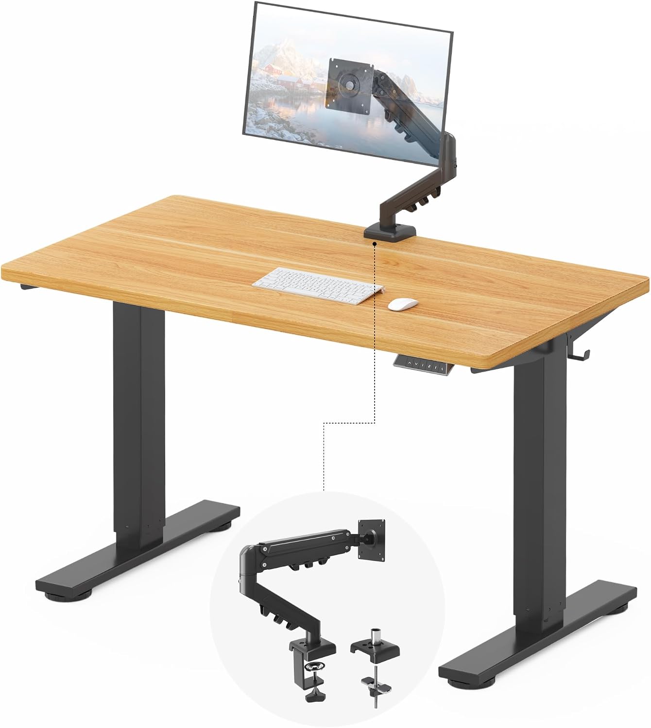 FLEXISPOT EN2 48"x24" Standing Desk with Power Strip Bundle, Black
