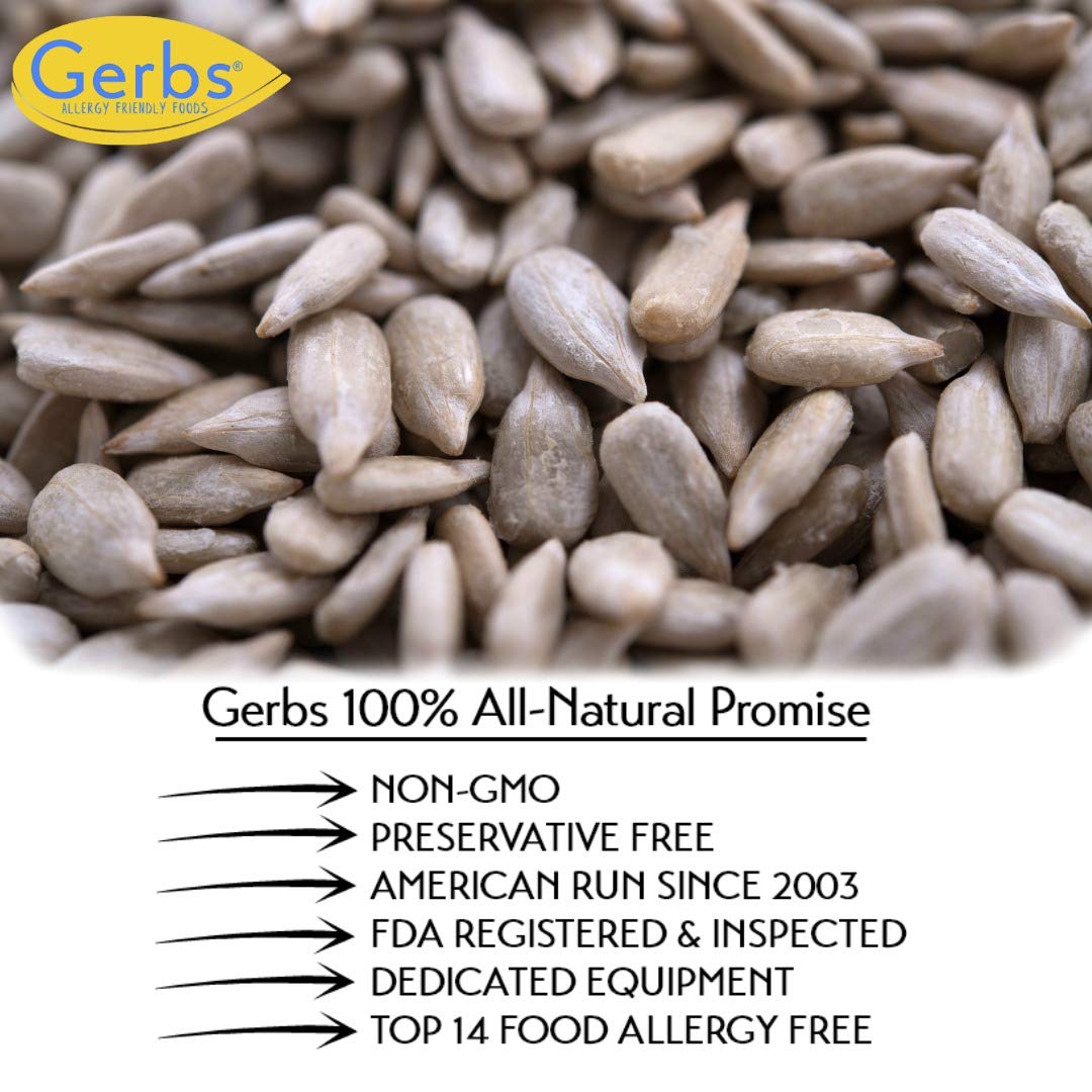 Lightly Sea Salted Sunflower Seed in Shell by Gerbs - 2 LBS - Top 11 Food Allergen Free & Non GMO - Premium Dry Roasted Seeds – COG USA | Small Batch, No Artificial Additives, Resealable Bag | Crack-and-Eat Crunchy Snack | Top 14 Allergen-Free