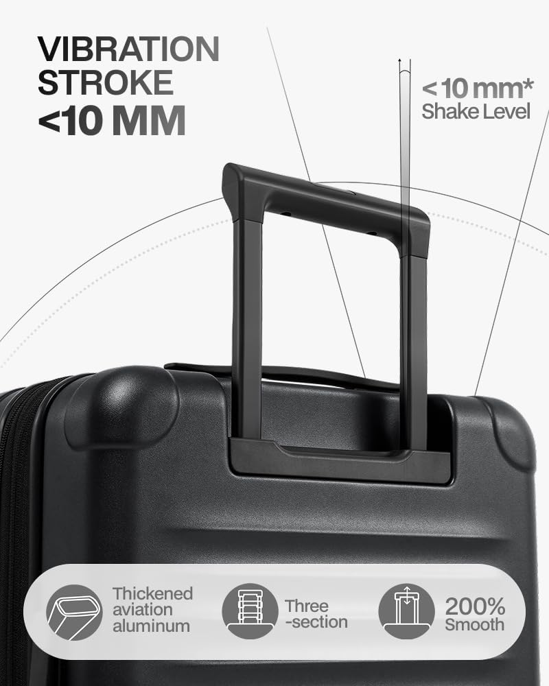 Coolife Expandable Luggage with TSA Lock Carry On Green | Front Pocket with Laptop Compartment,22x14x9 Airline Approved,Durable Hardshell Suitcases,Reinforced Bottom Groove