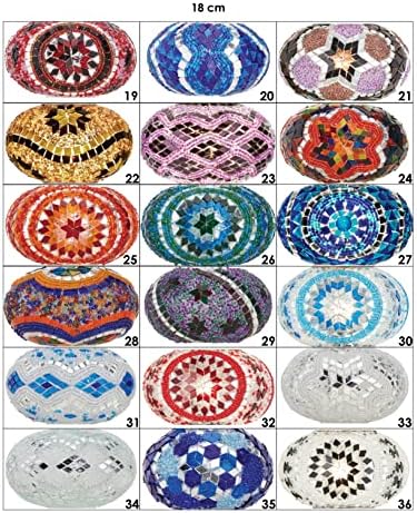 DEMMEX 3 Large Globe Plug-in Turkish Moroccan Mosaic Chandelier, Hanging Lamp, Ceiling Light Fixture with 15ft Cord & Chain for Living Room