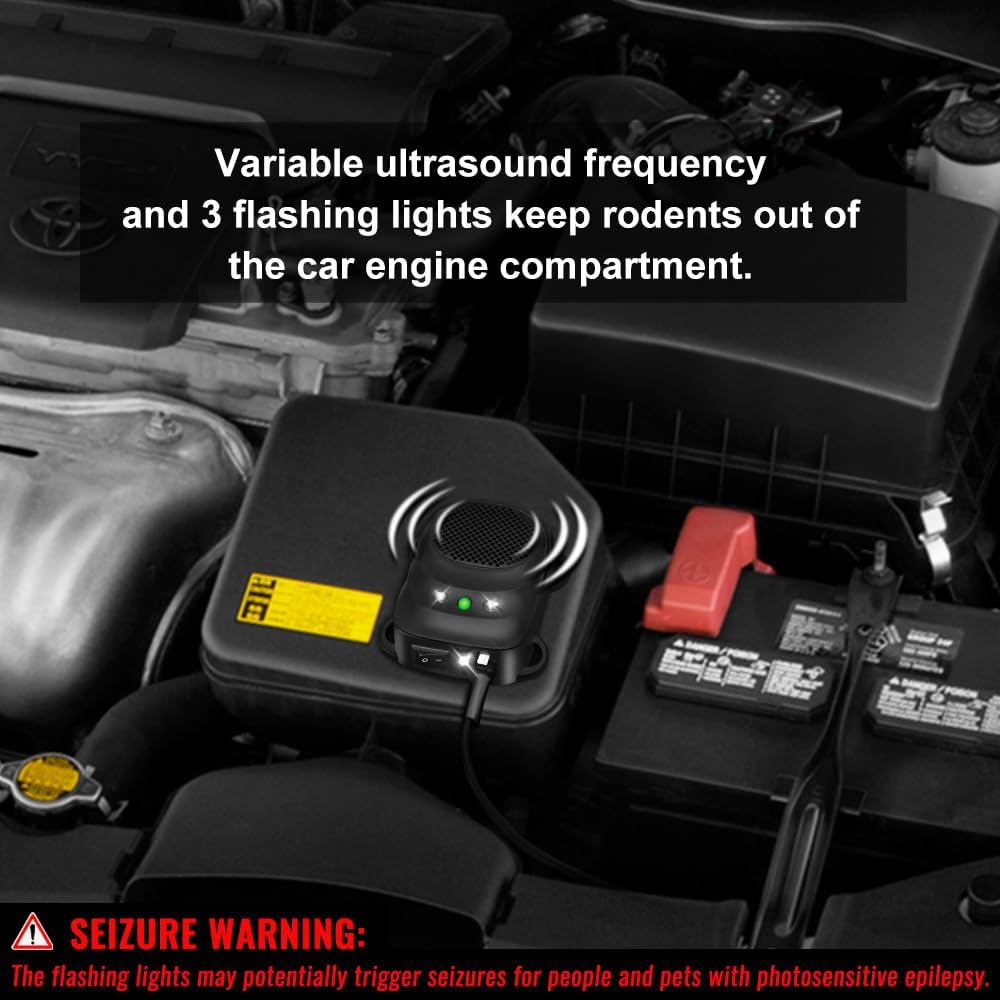 Ultrasonic Under Hood Rodent Repellent for Vehicles, Cars, Trucks & RVs