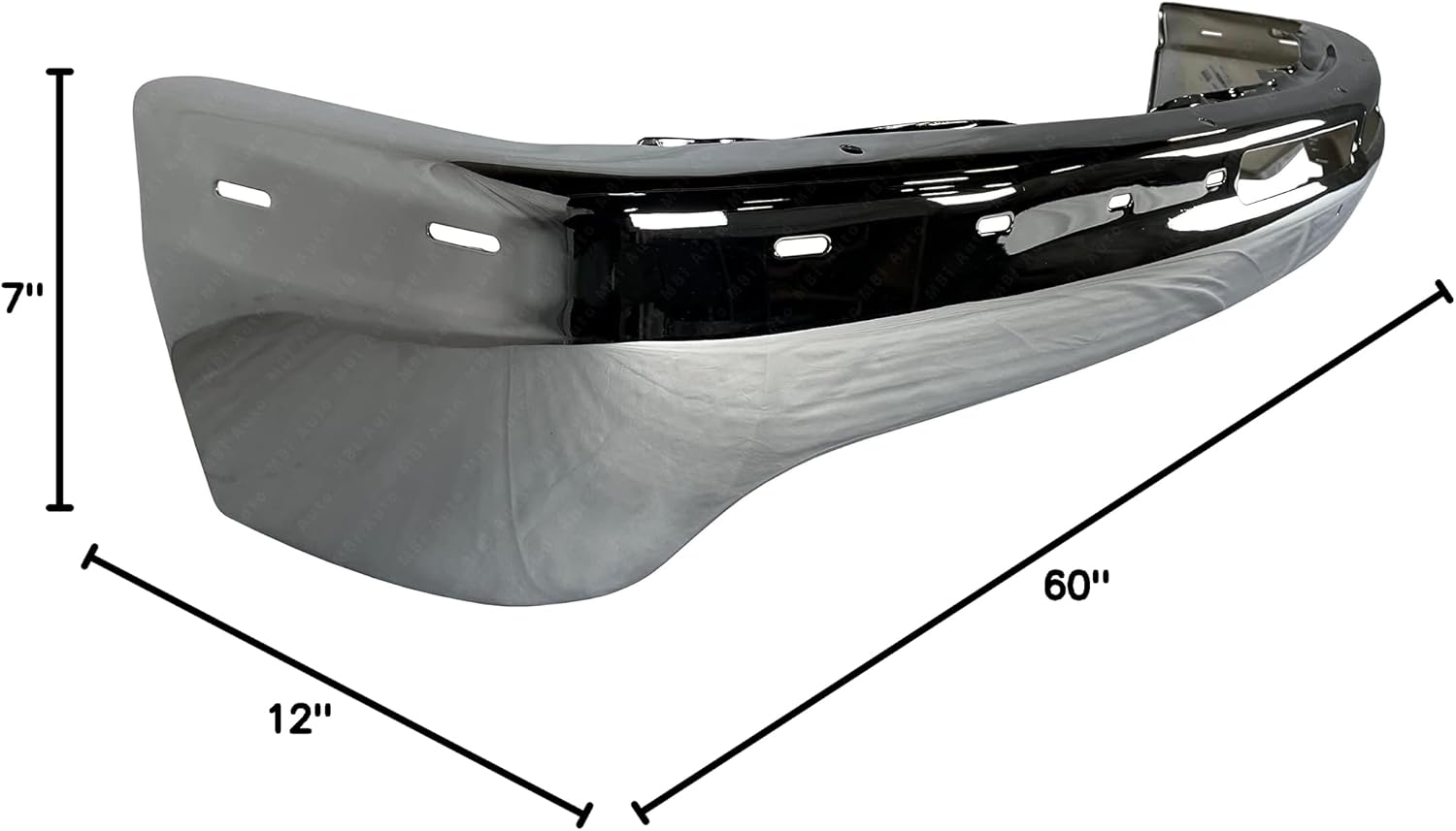 Chrome, Steel Front Bumper Impact Bar Fascia Compatible with 1999 2000 2001 2002 Chevy Silverado Pickup 99-02, GM1002376