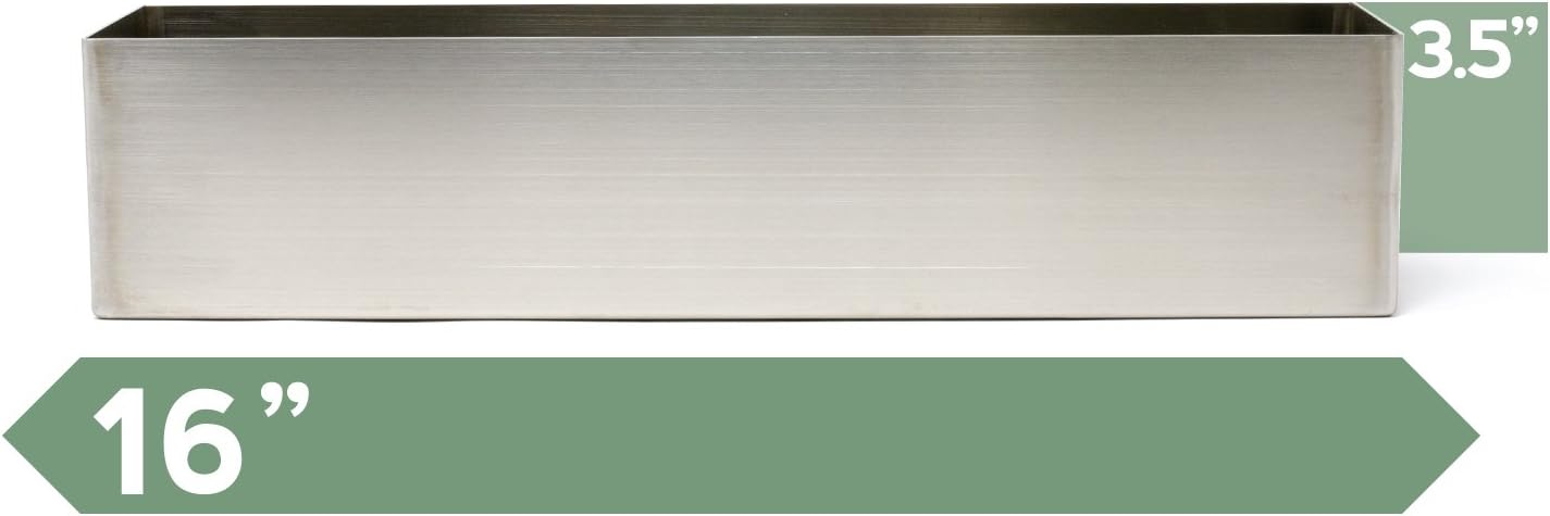 Buhbo Modern Metal Trough Rectangle Planter 32 inch, White