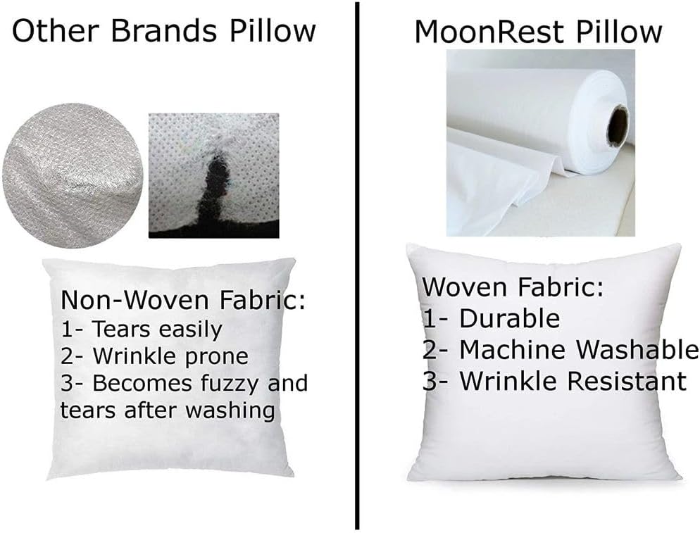 MoonRest® 26x26 Inch Synthetic Down Alternative Square Pillow Insert Form Stuffer for Sofa Shams, Decorative Throw Pillow