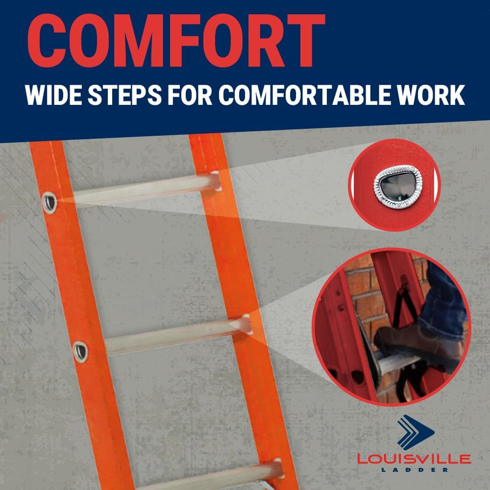 Louisville Ladder 12-Foot Fiberglass Step Ladder, 375-Pound Load Capacity, Type IAA, FS1312HD
