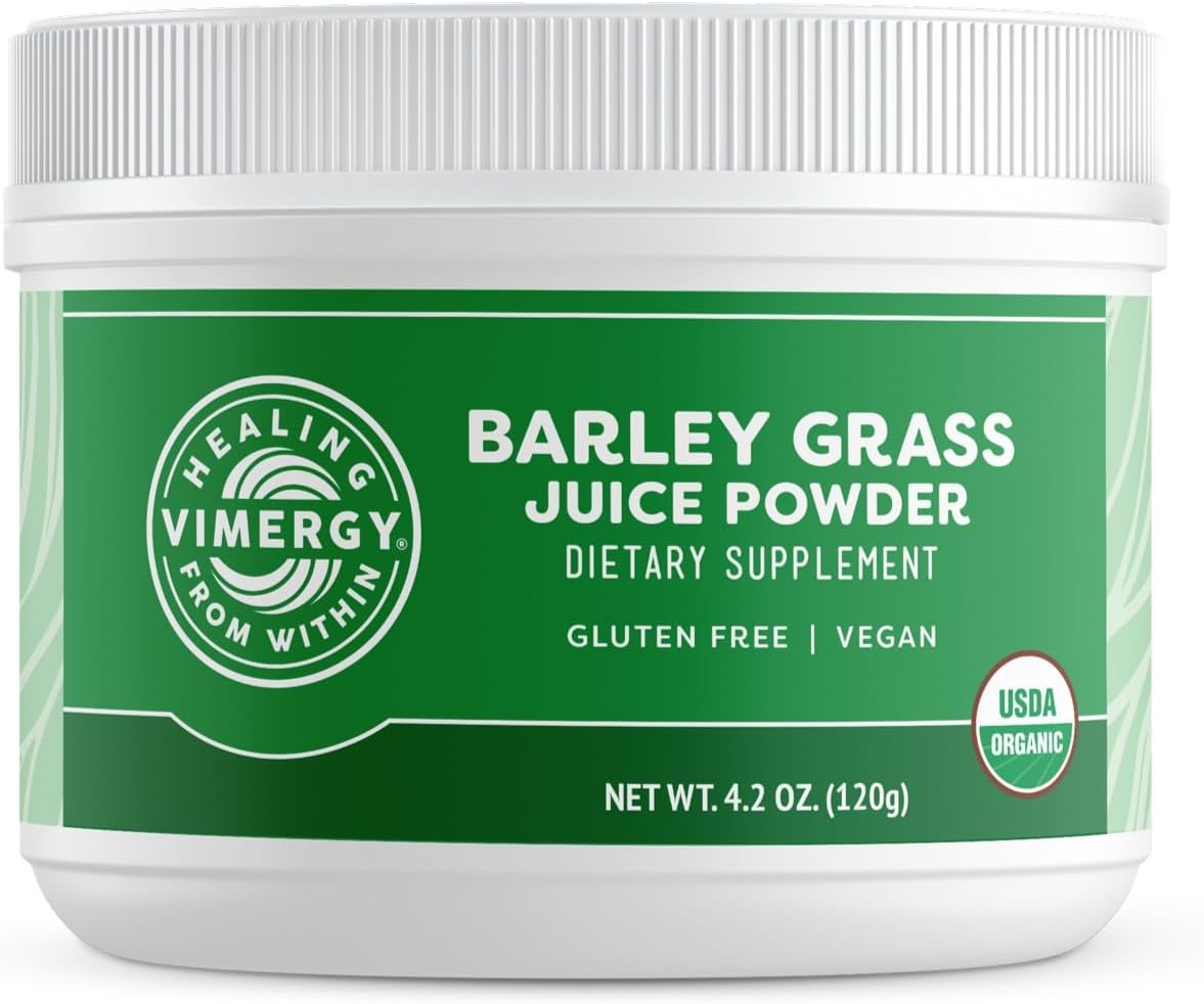 Vimergy Barley Grass Juice Powder, Organic Superfood, 250g, 63 Servings | Clean Nutrient-Dense Superfood*, Powerful Antioxidants for Cardiovascular Health*, Vegan, Gluten-Free