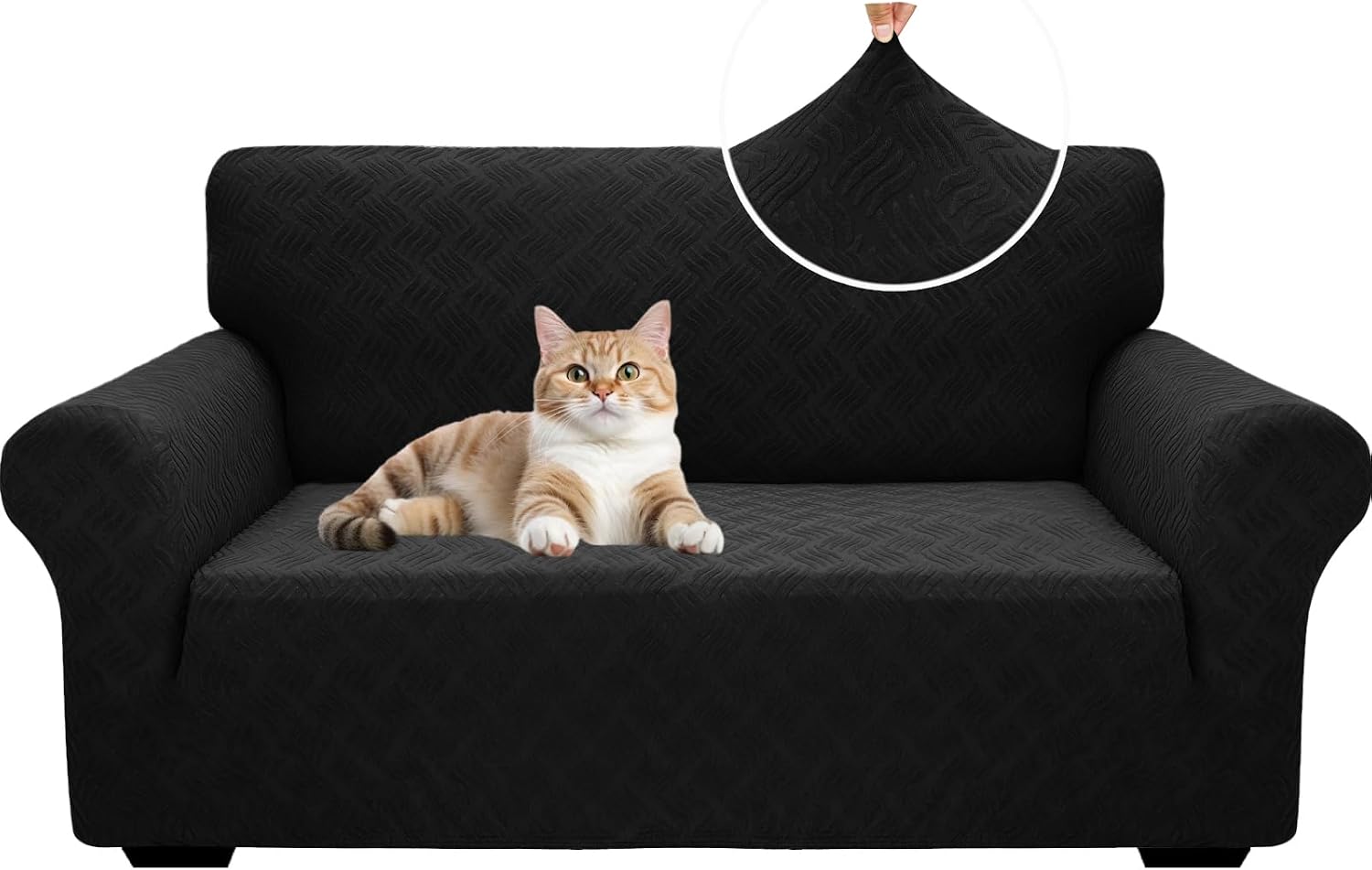 YEMYHOM Couch Cover Latest Jacquard Design High Stretch Sofa Covers for 2 Cushion Couch