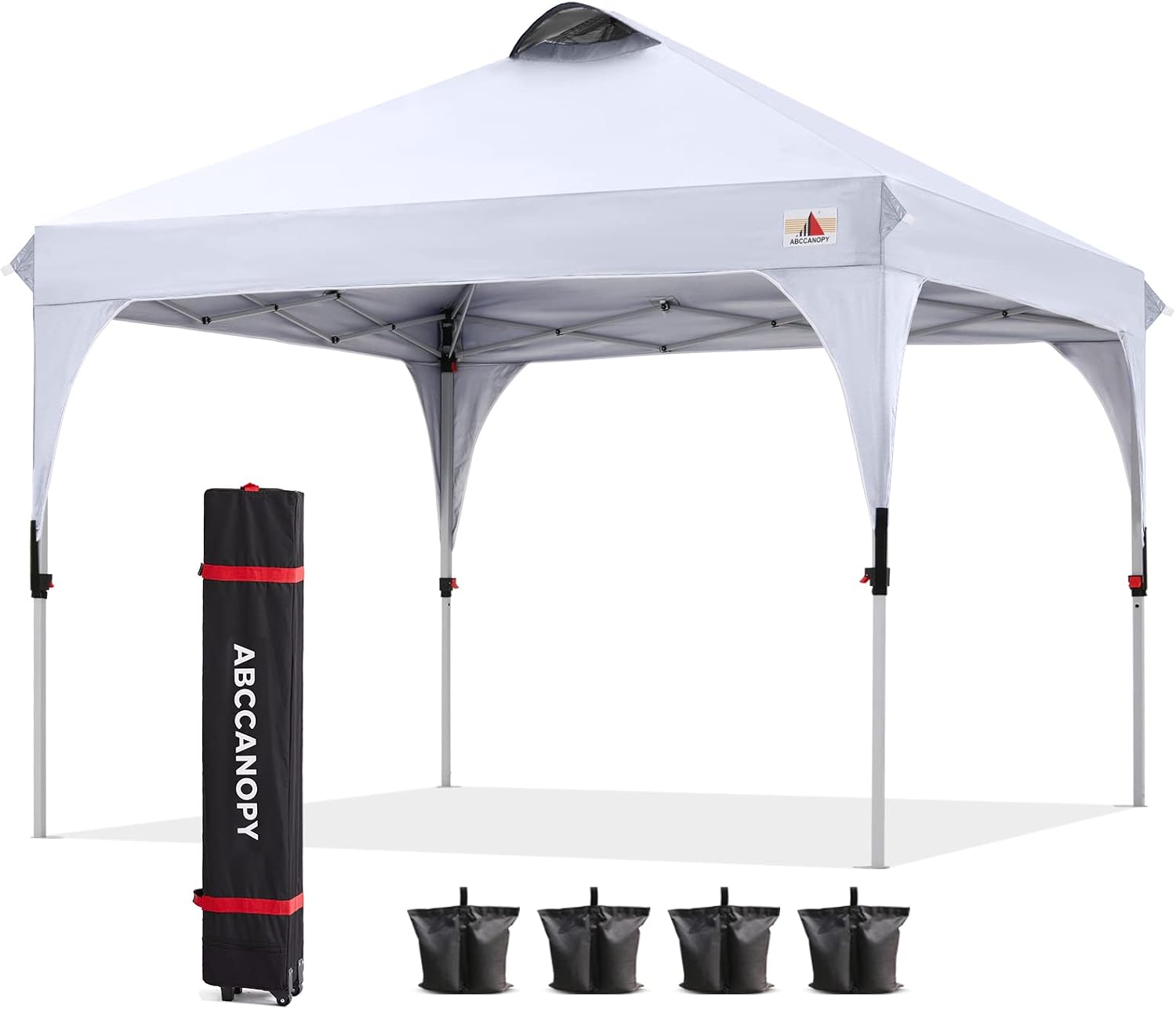 ABCCANOPY Outdoor Pop up Canopy Tent, 10x10 Instant Portable Canopy for Camping, Beach, Backyard,Gray | Water resistant & UV protection canopy, easy setup, with carry bag, ideal for camping, beach, backyard, market events