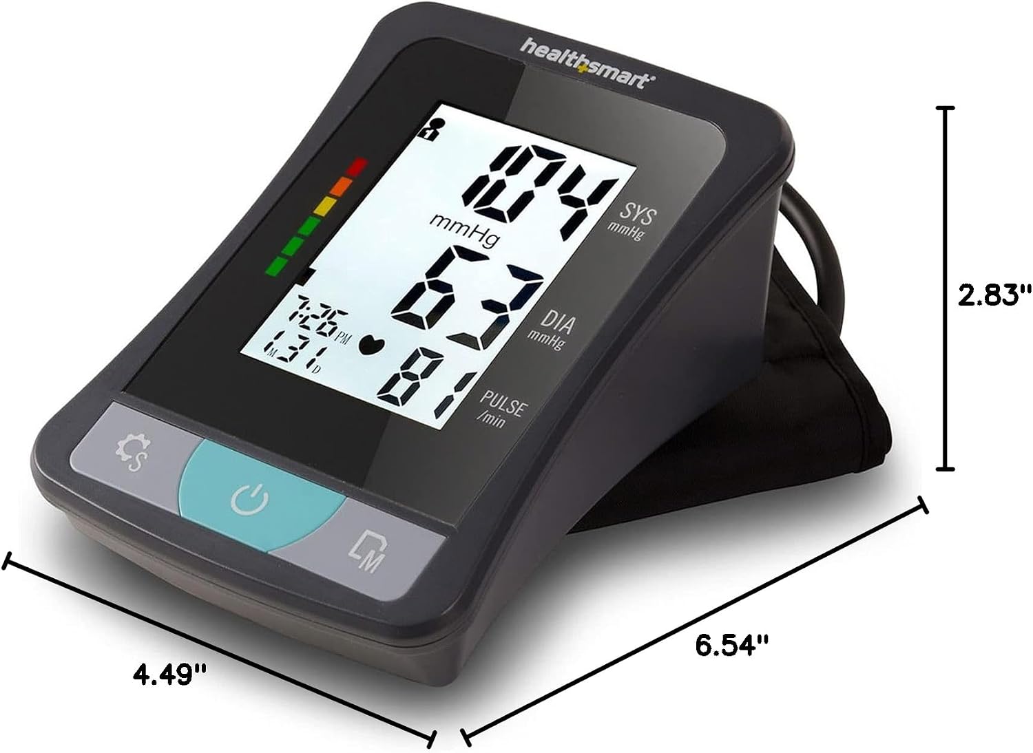 HealthSmart Digital Standard Wrist Blood Pressure Monitor with Automatic Adult Cuff That Displays Pulse Rate and Irregular Heartbeat Stores up to 60 Readings for 2 Users