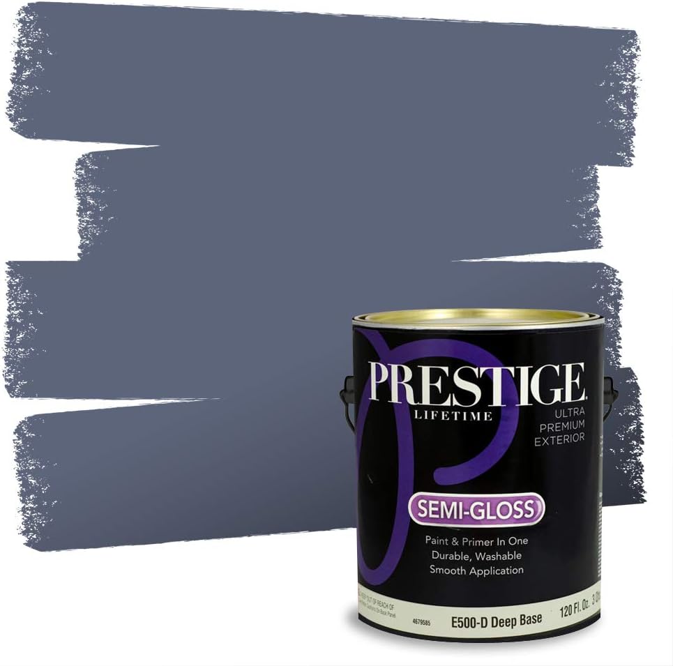 PRESTIGE Paints Exterior Paint and Primer In One, 1-Gallon, Satin, Comparable Match of Sherwin Williams* Blue Nile*